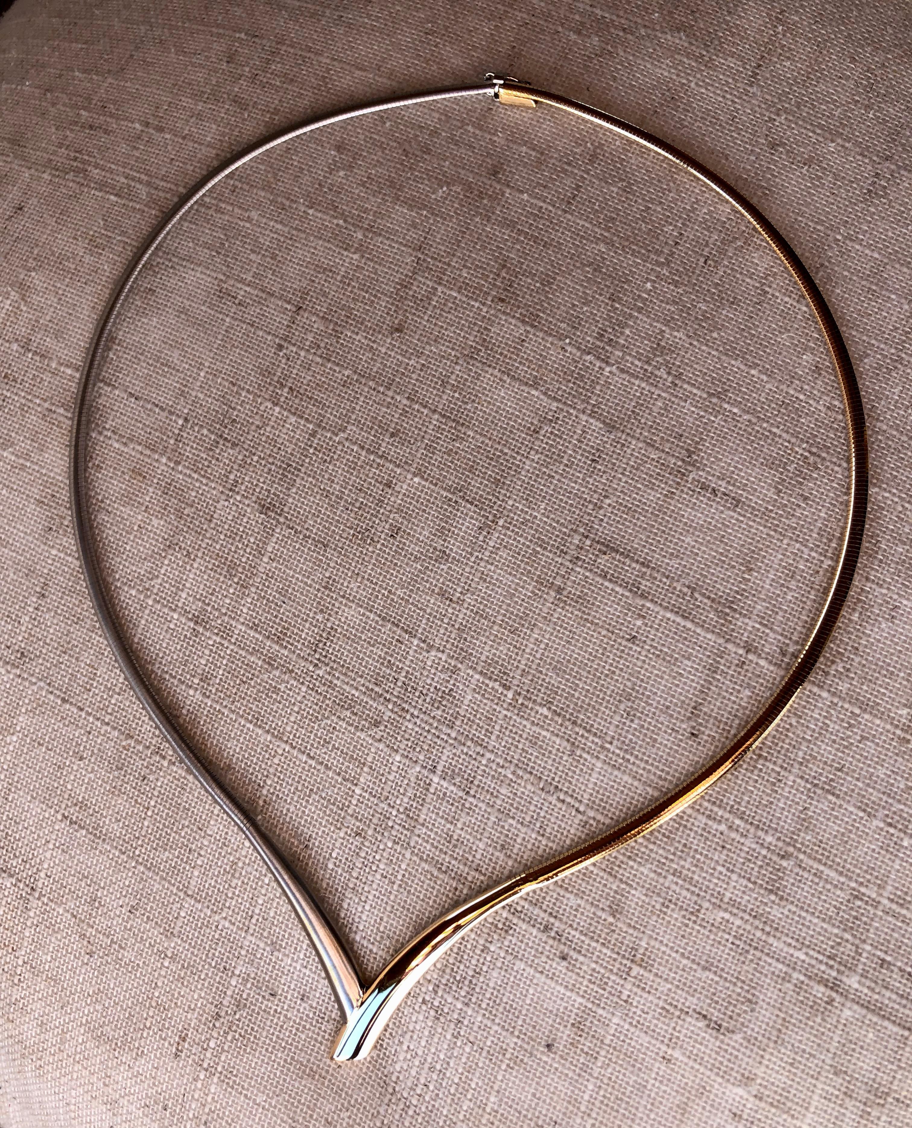 AuraFIN, collana in oro bicolore lucidato e satinato da 3,13-7 mm, 17