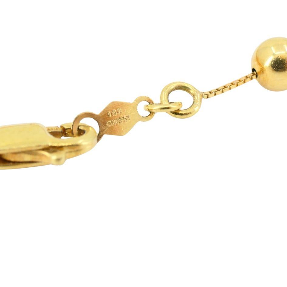 Aurafin 18k Gold Graduated Bead Necklace For Sale 4