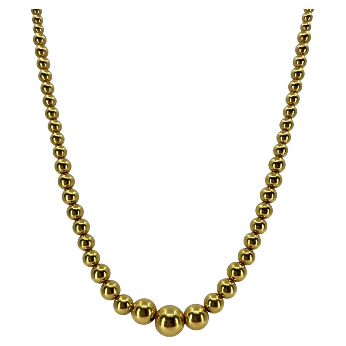 Handcrafted Brown Diamonds Beads Necklace 18k Gold, 18.4 Carats For Sale at 1stDibs