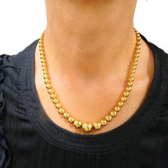 Aurafin Collar de Cuentas Graduadas de Oro Amarillo de 18k