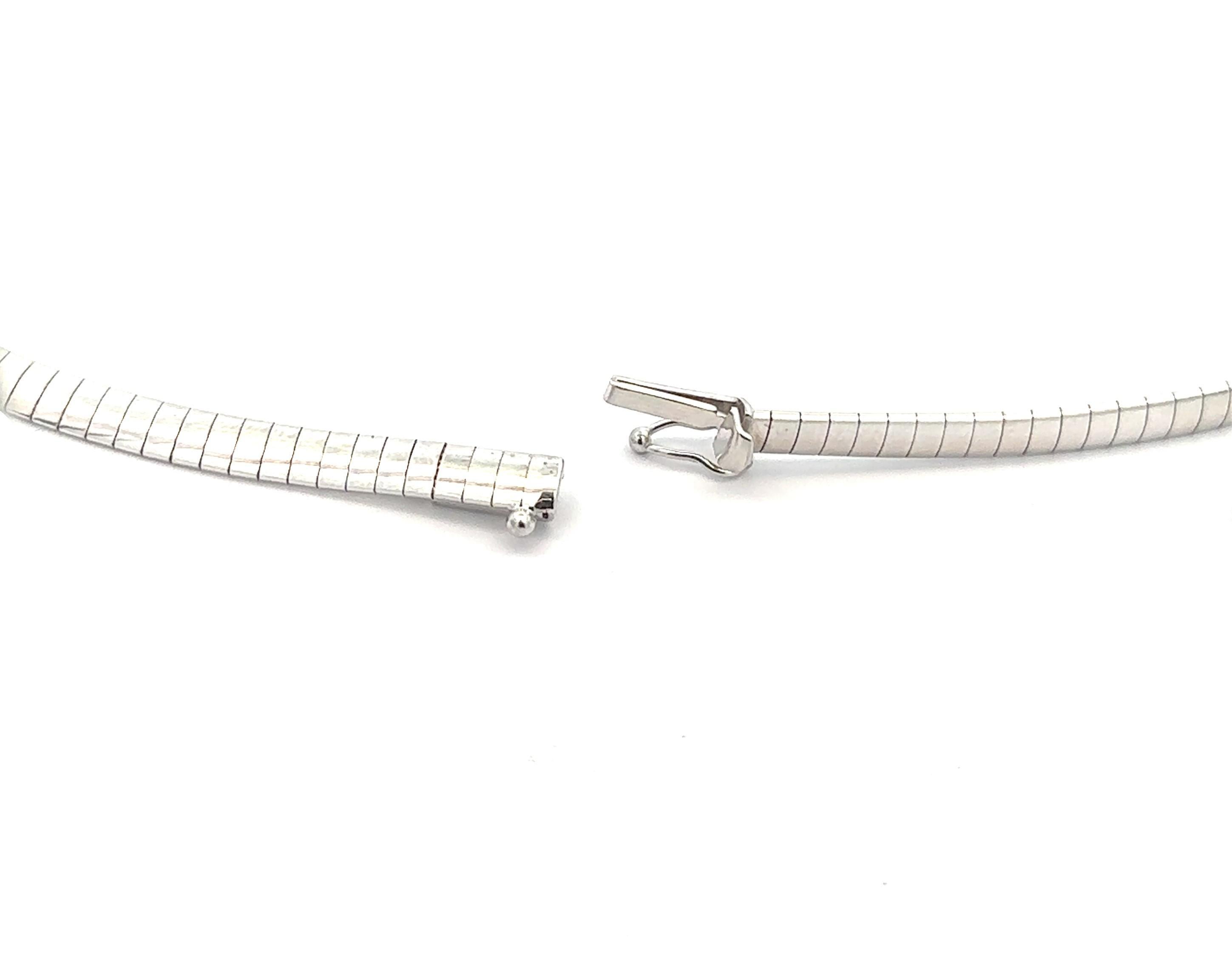 AuraFIN Collana a catena Omega classica lucida in oro bianco 14k da 16