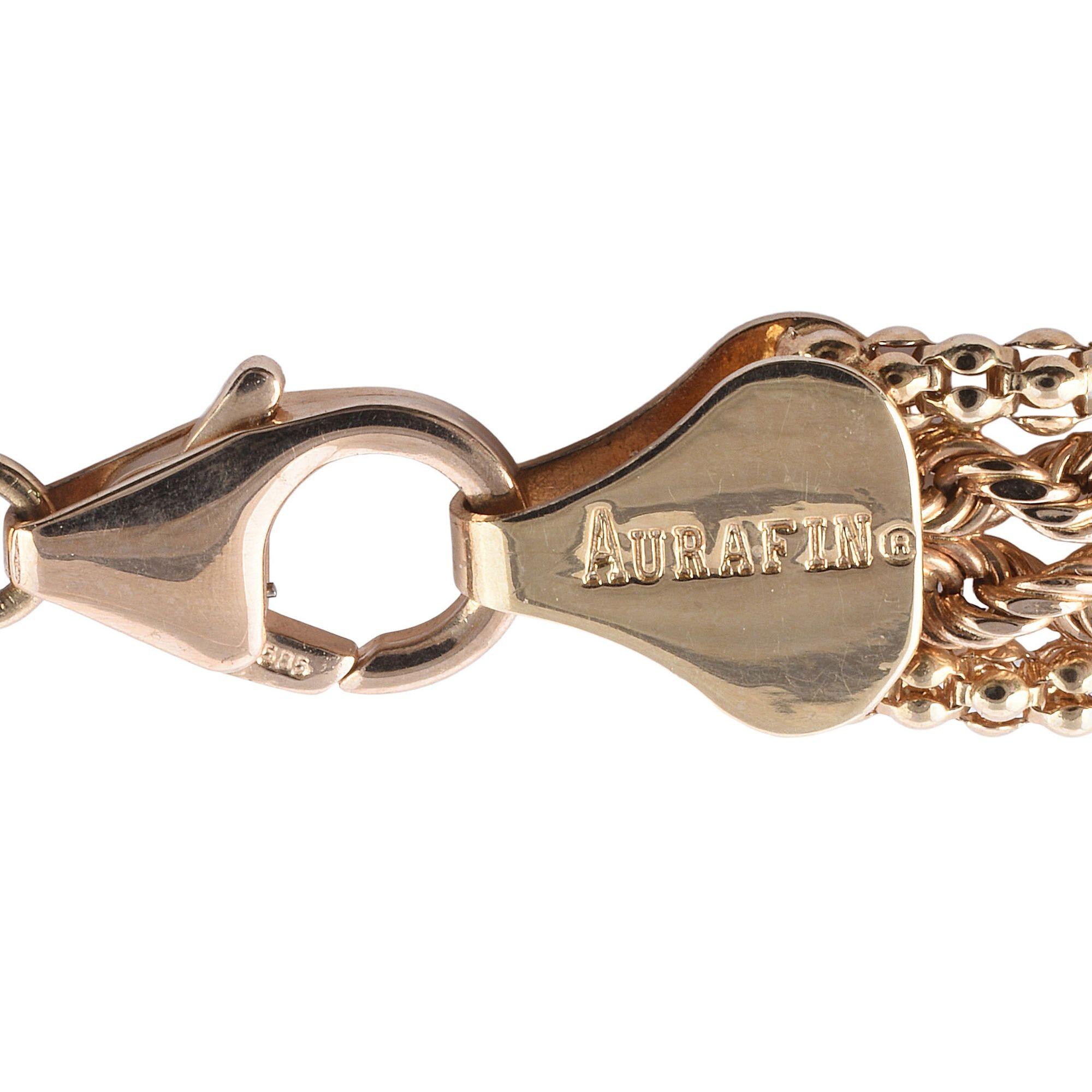 Aurafin Woven Gold Necklace In Good Condition For Sale In Solvang, CA