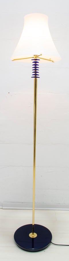 Auras Italian Brass and "Incamiciato" Murano Glass Ground Lamp, 1989