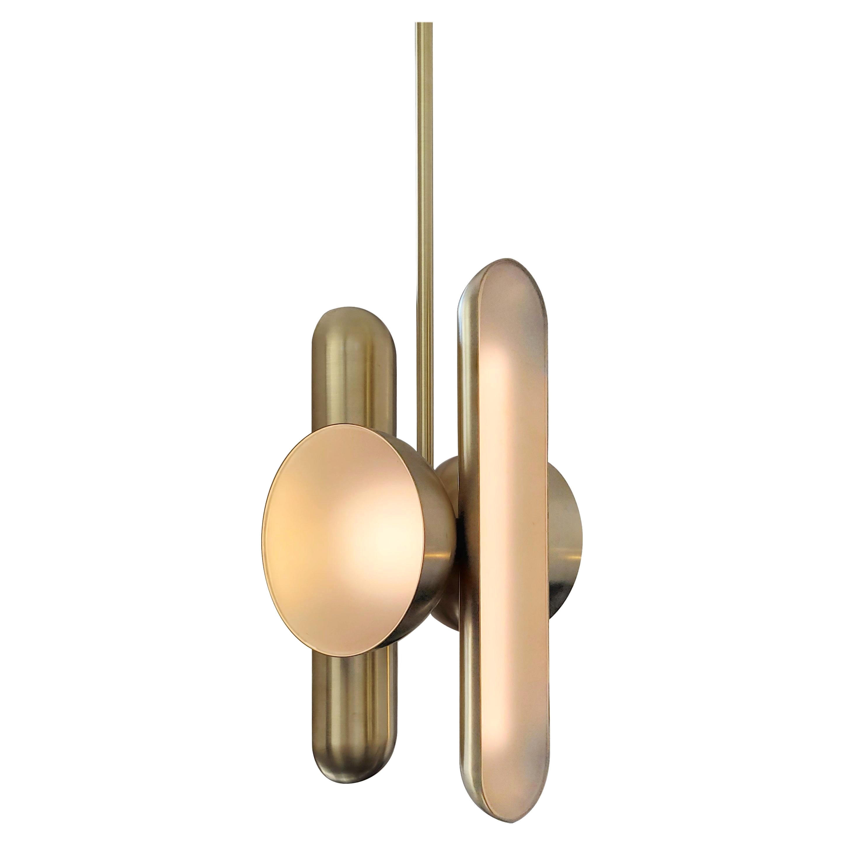 Pendentif Aurata sculptural en laiton et verre dépoli de Jan Garncarek en vente