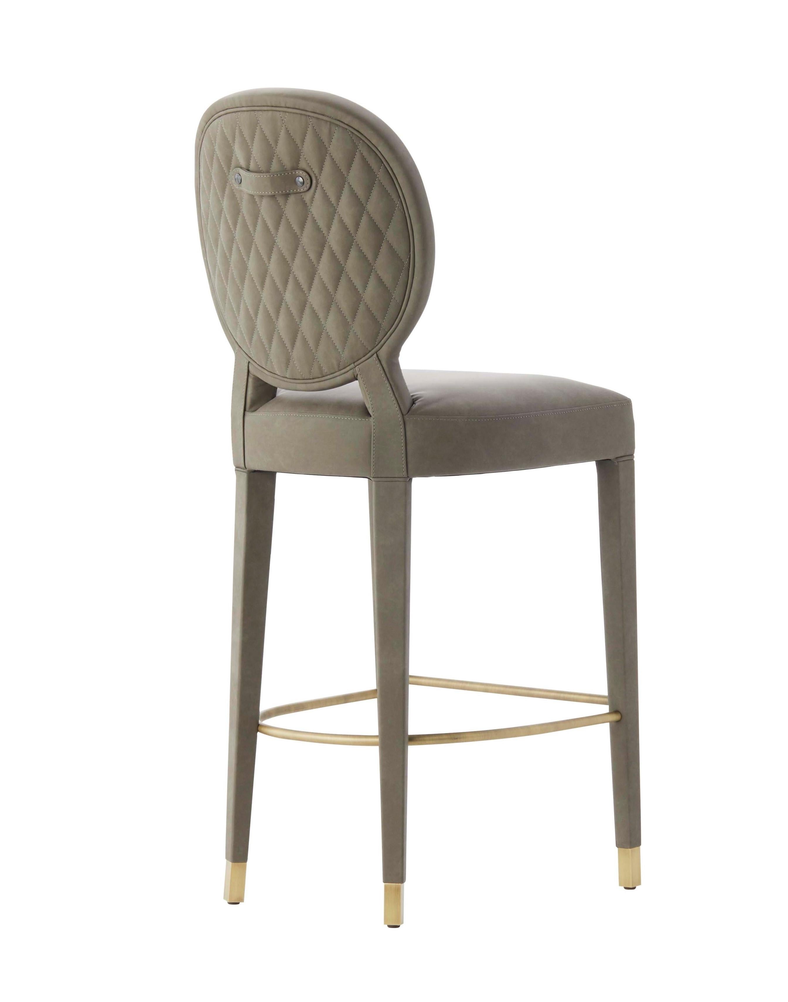 Modern AUREA Bar Stool with back quilting For Sale