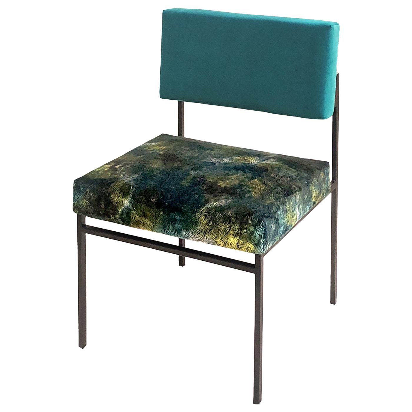 Aurea Green Velvet Chair by CtrlZak and Davide Barzaghi For Sale
