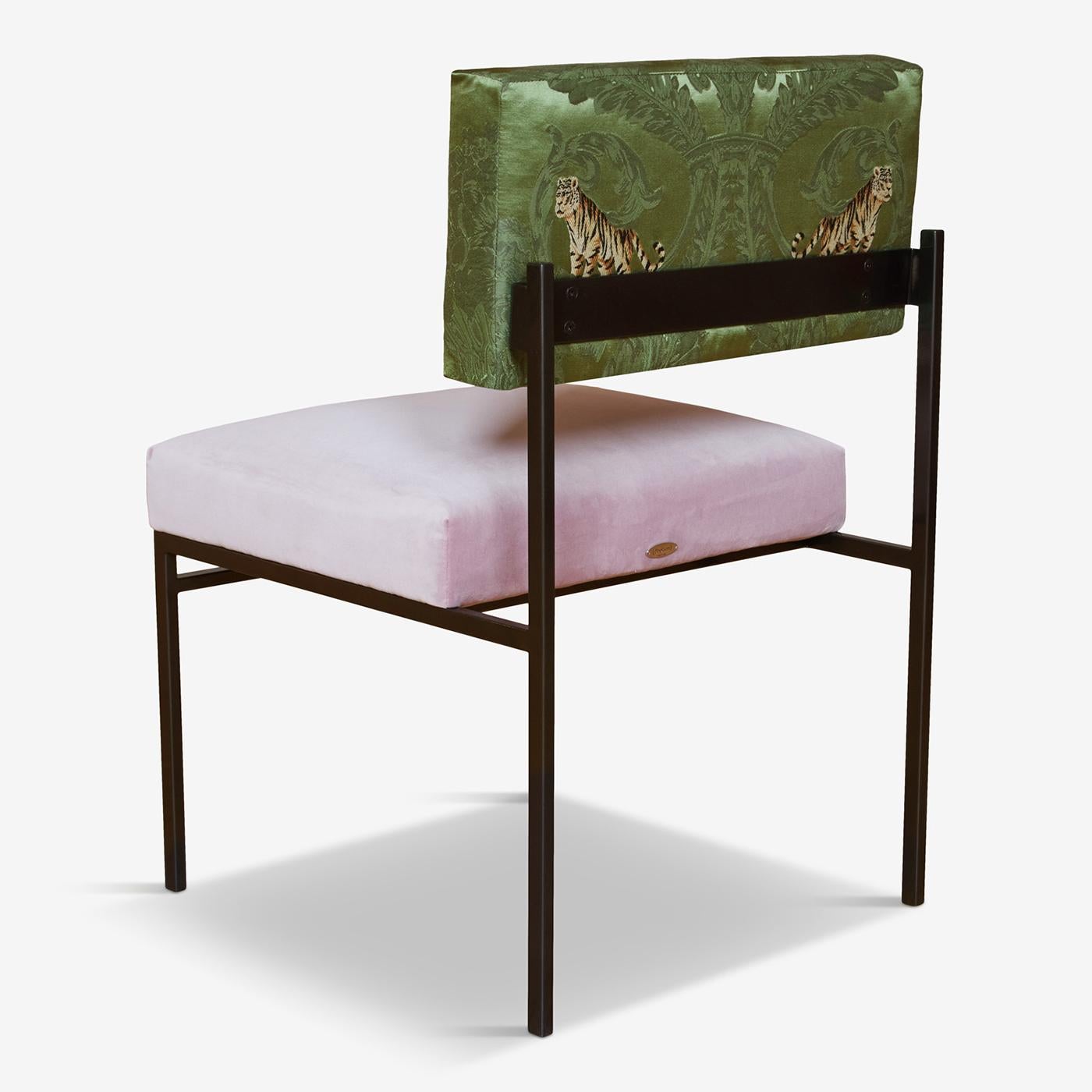 Italian Aurea Pink Jungle Dining Chair For Sale