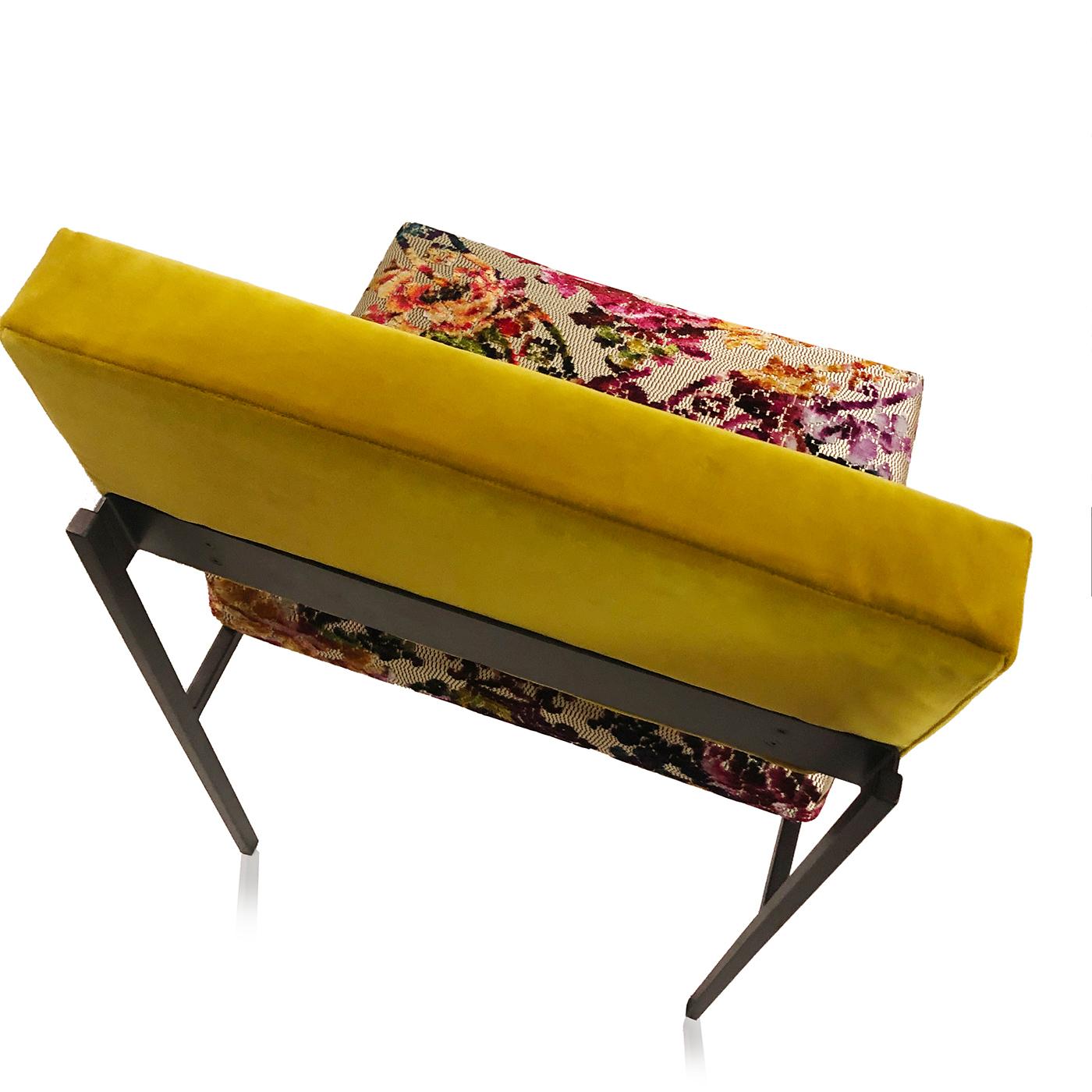 Modern Aurea Yellow Velvet Chair by CtrlZak and Davide Barzaghi  For Sale