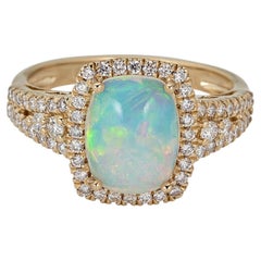 Aurelia 14K Yellow Gold Cushion-Cut Opal Ring