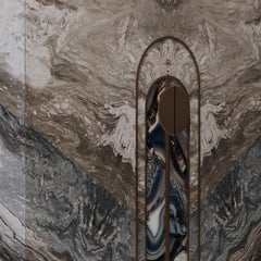 Aurelia Blue Palissandro Marble Cabinet by Sheree Stuart Design