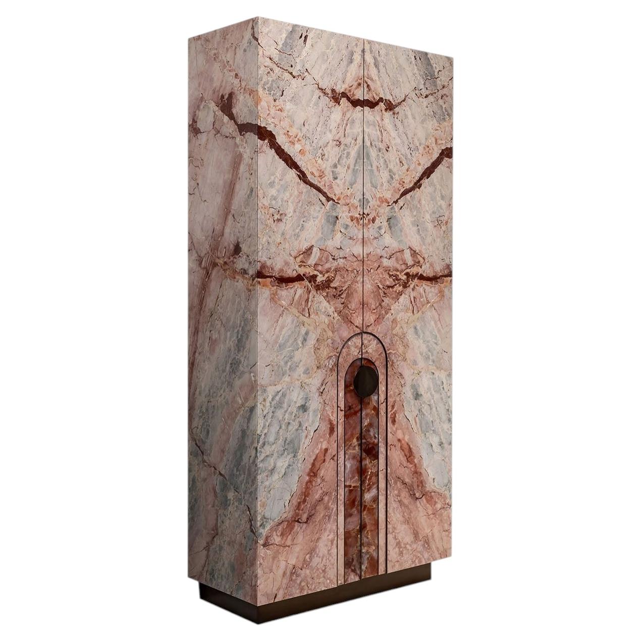 Aurelia Pink Siena Marble Cabinet by Sheree Stuart Design #1