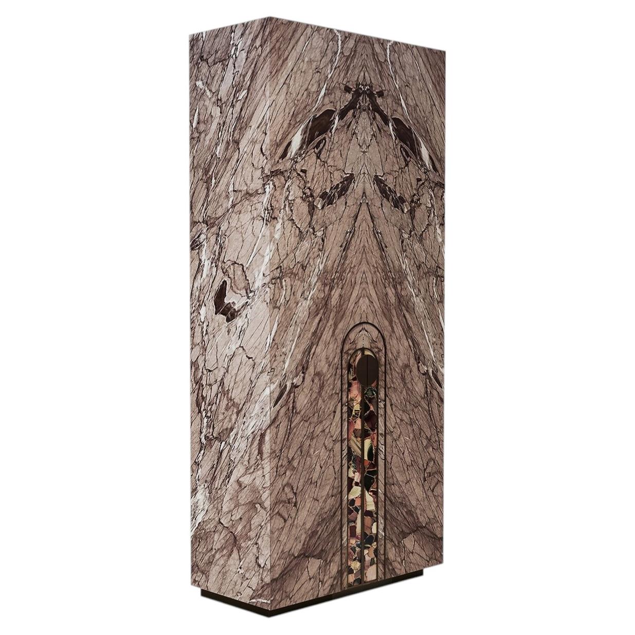Aurelia Pink Siena Marble Cabinet by Sheree Stuart Design #3 For Sale