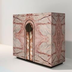 Aurelia Pink Siena Marble Console Cabinet by Sheree Stuart Design