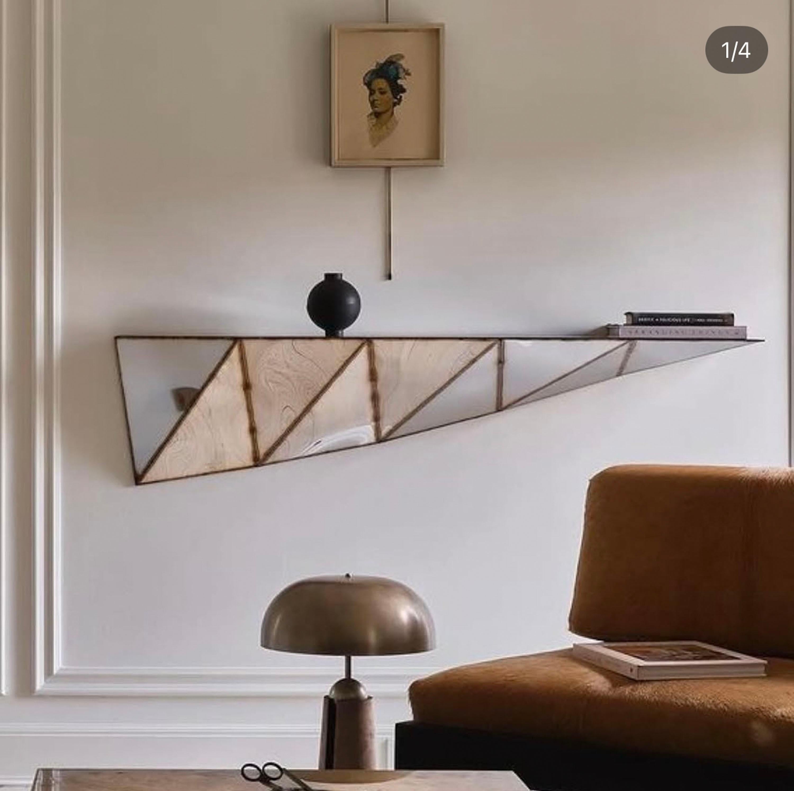 Post-Modern Aurelia Shelf in Welded Mirror-Polished Stainless Steel by Julian Mayor For Sale