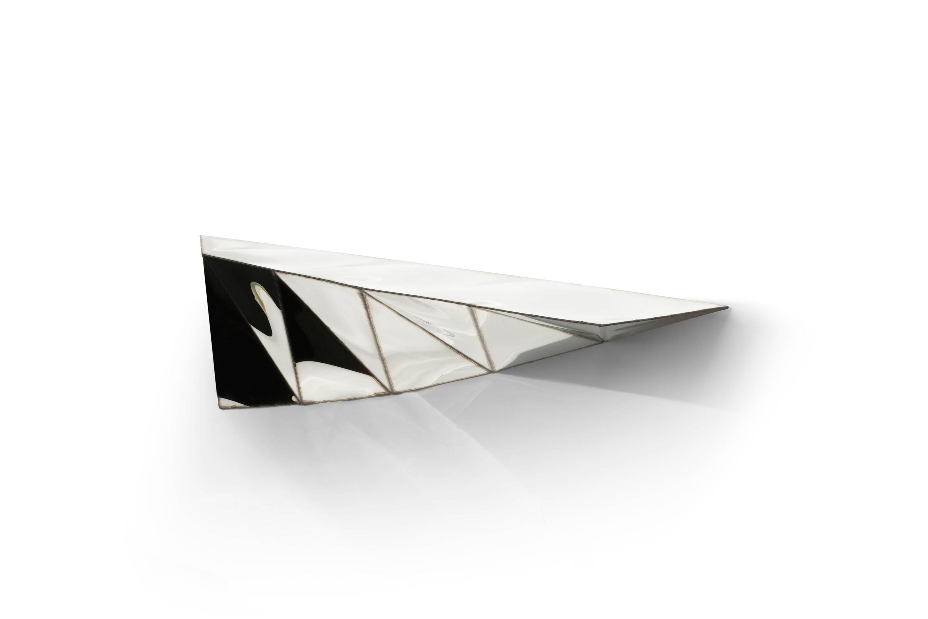 Contemporary Aurelia Shelf in Welded Mirror-Polished Stainless Steel by Julian Mayor For Sale