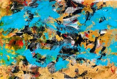 Between Notifications. I Feel... - Acrylic on Paper, Abstract Painting 2025