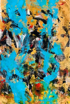 Zwischen den Benachrichtigungen. Ich fühle... - Acryl auf Papier, Abstrakte Malerei 2025