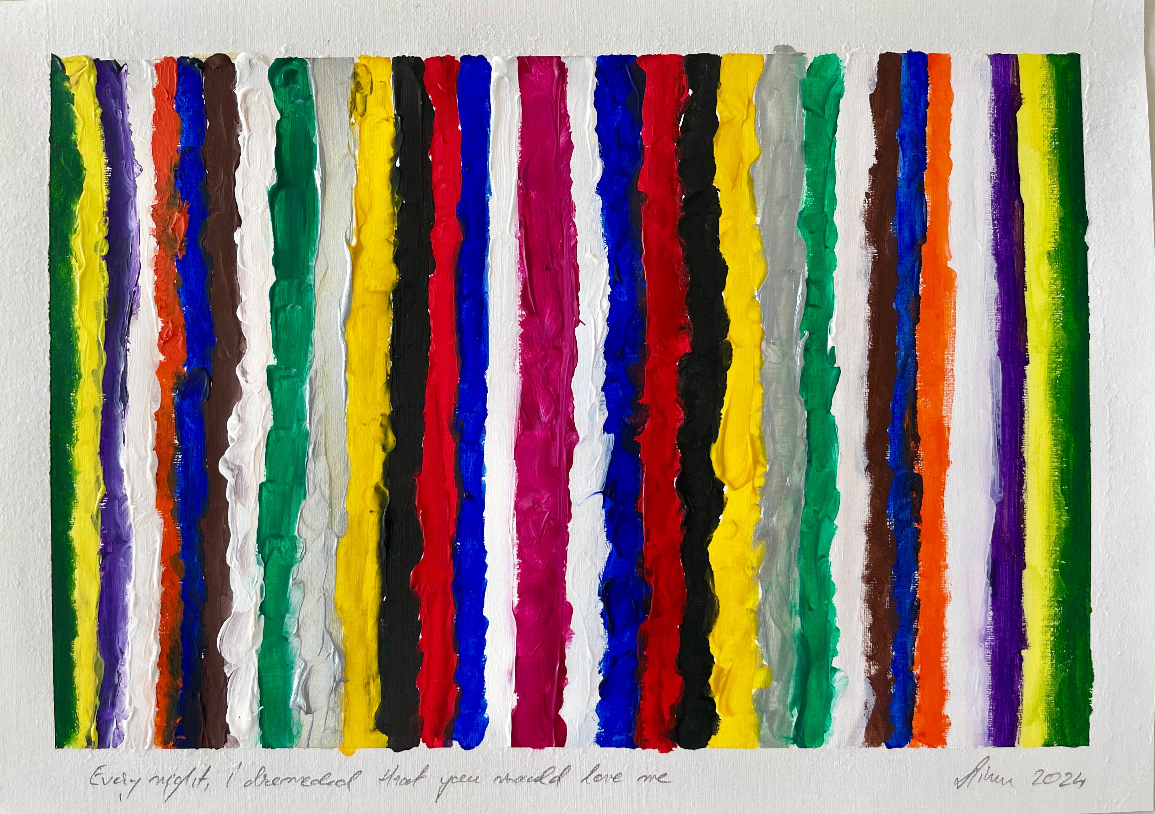 EVERY Night, I Dreamed That You Would - Acrylic on Paper, Abstract Painting 2024 For Sale 1