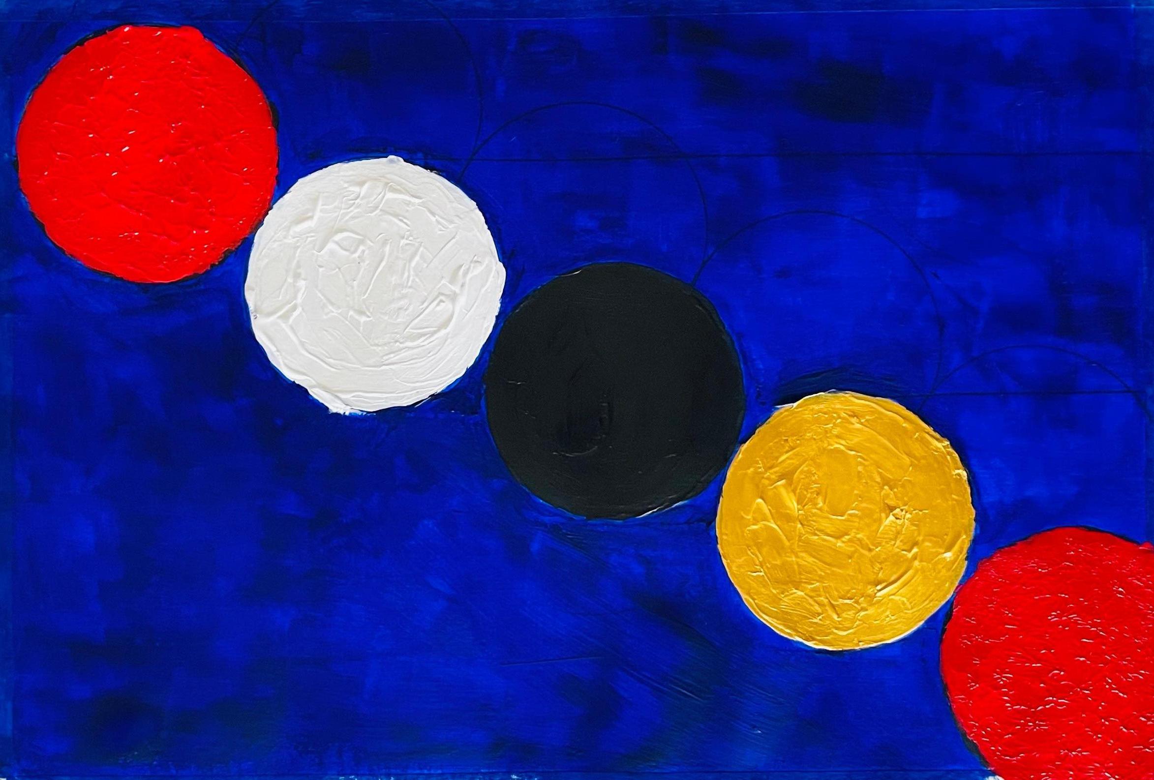 HUGGING You is the Best Thing Ever - Acrylic on Paper, Abstract Painting, 2024 For Sale 3