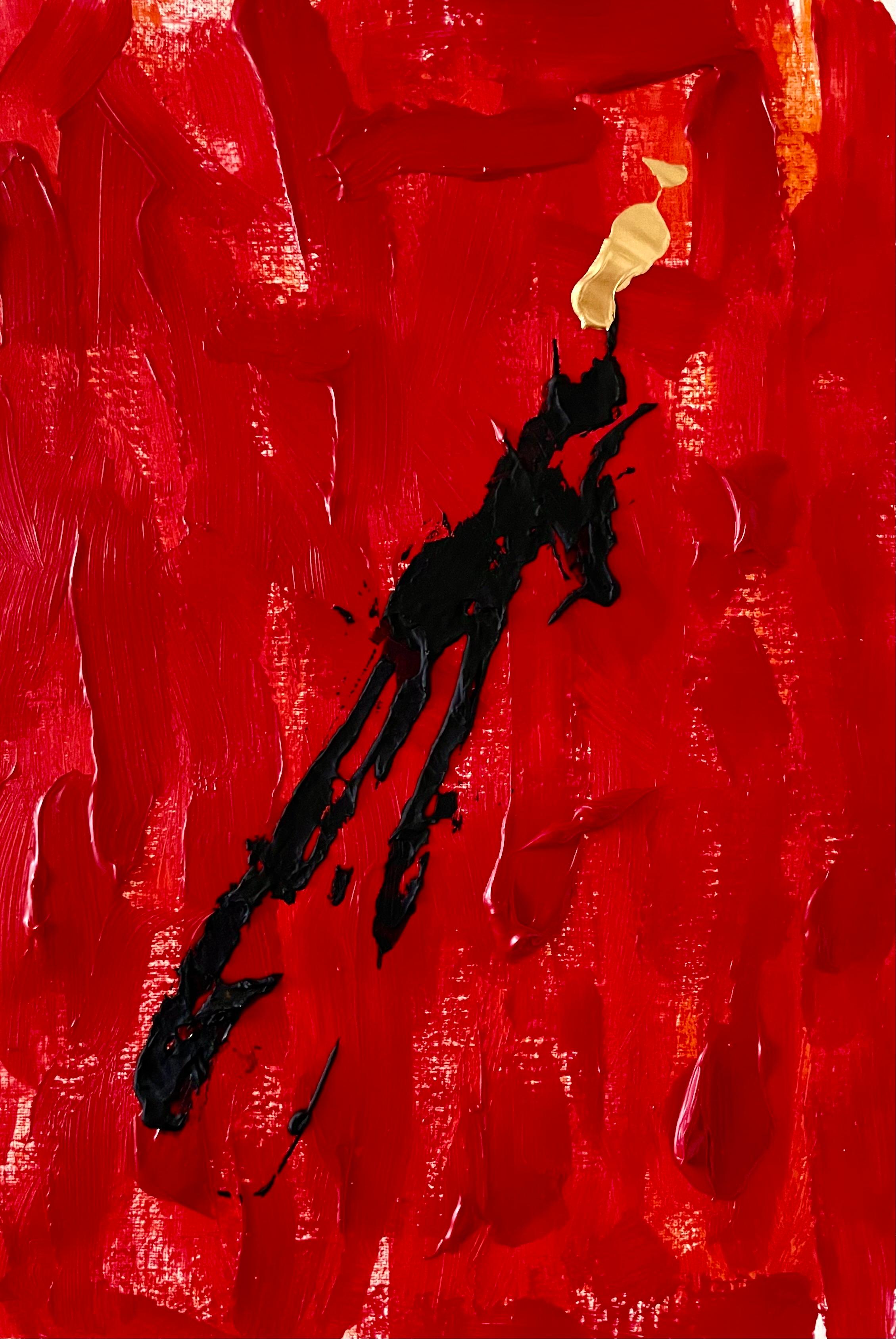 Pensavo che sarei stato il tuo amore per sempre - Pittura astratta acrilica su carta 2024 - Painting Astratto di Aurelian Razvan Dinu