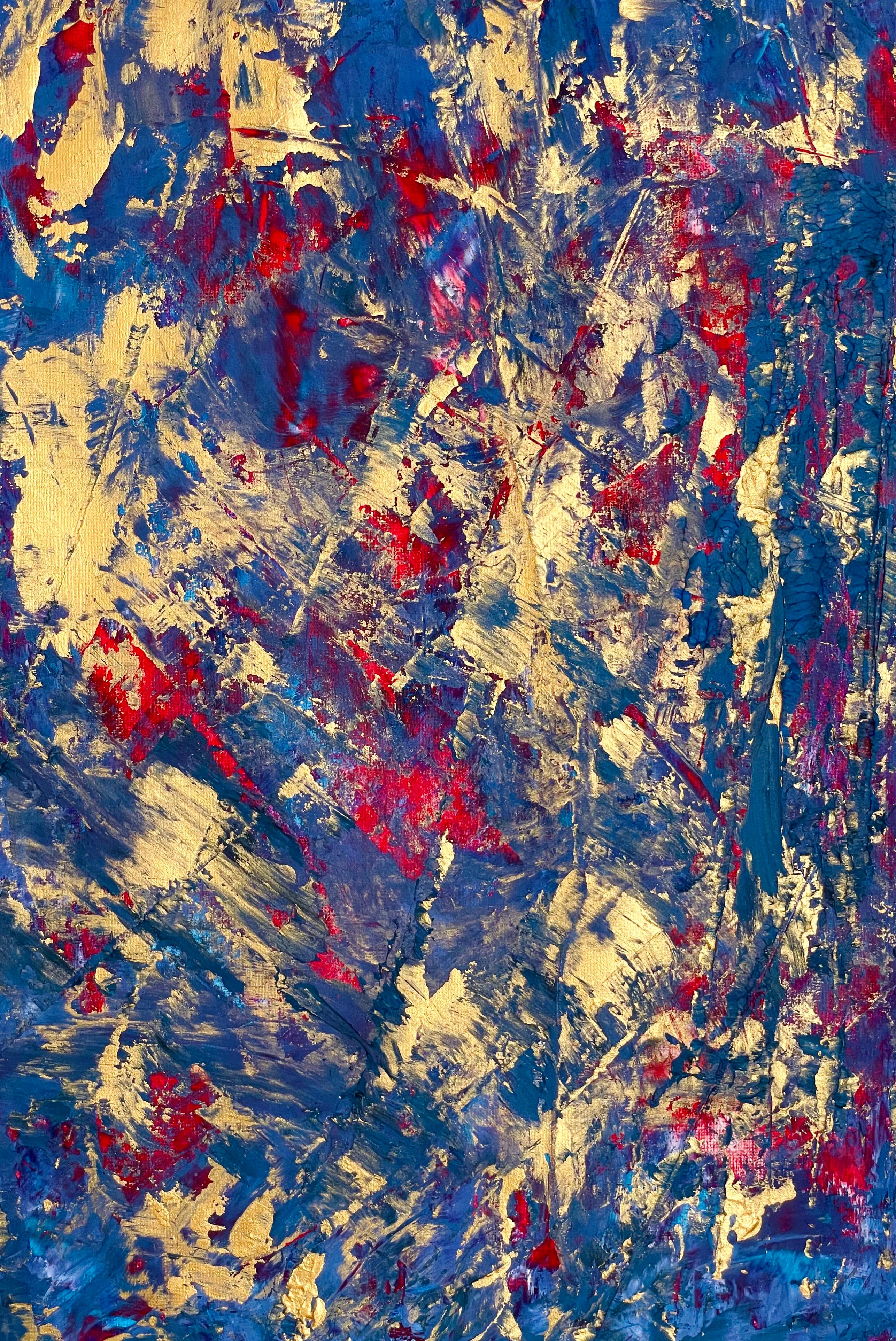 Aurelian Razvan Dinu Abstract Painting – Ich verstecke mich hinter den Mohnblumen - Acryl auf Papier, abstrakte Malerei, 2026