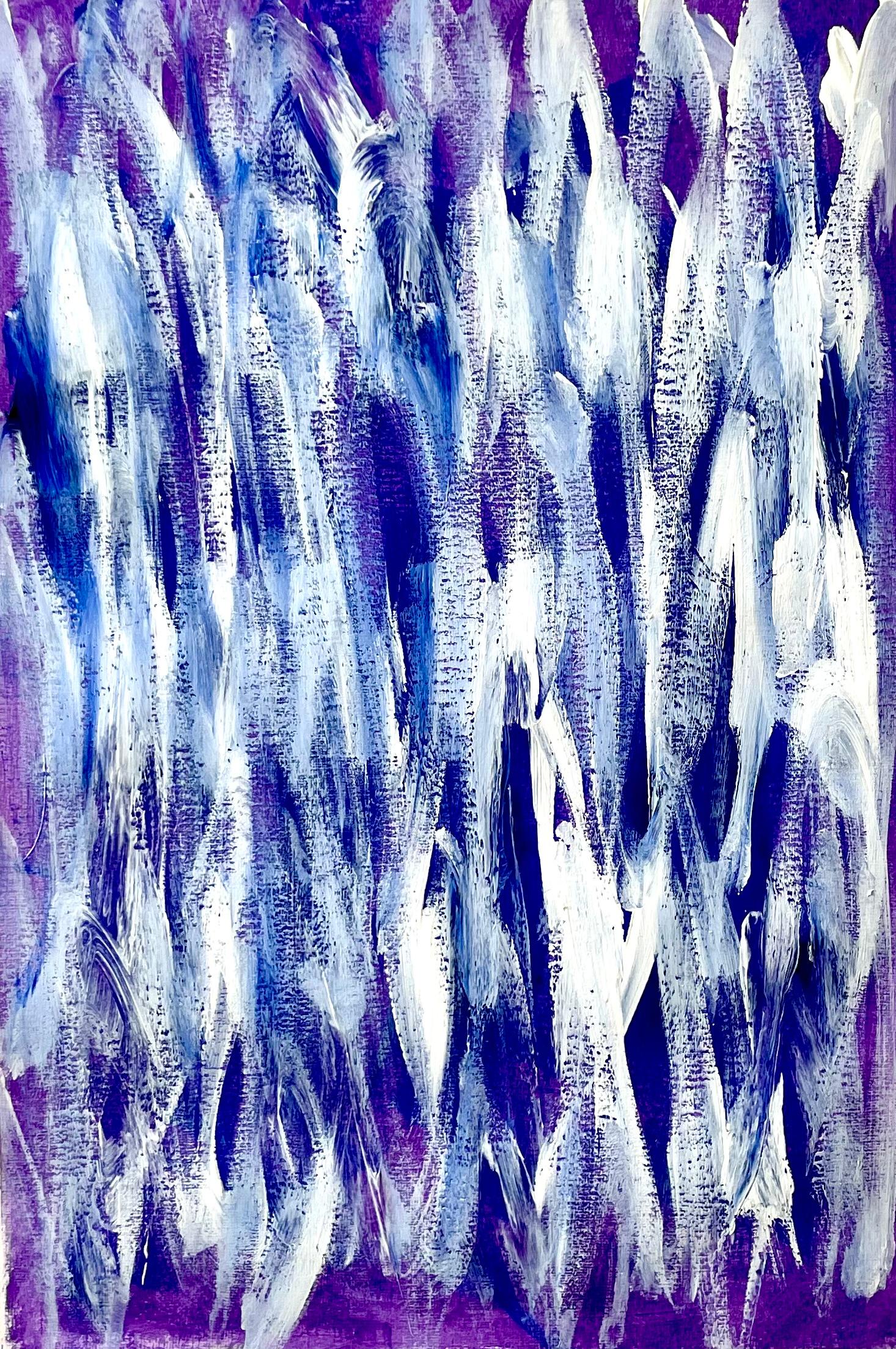 Nelle nostre anime abbiamo la stessa età - Acrilico su carta, pittura astratta, 2024 - Painting di Aurelian Razvan Dinu