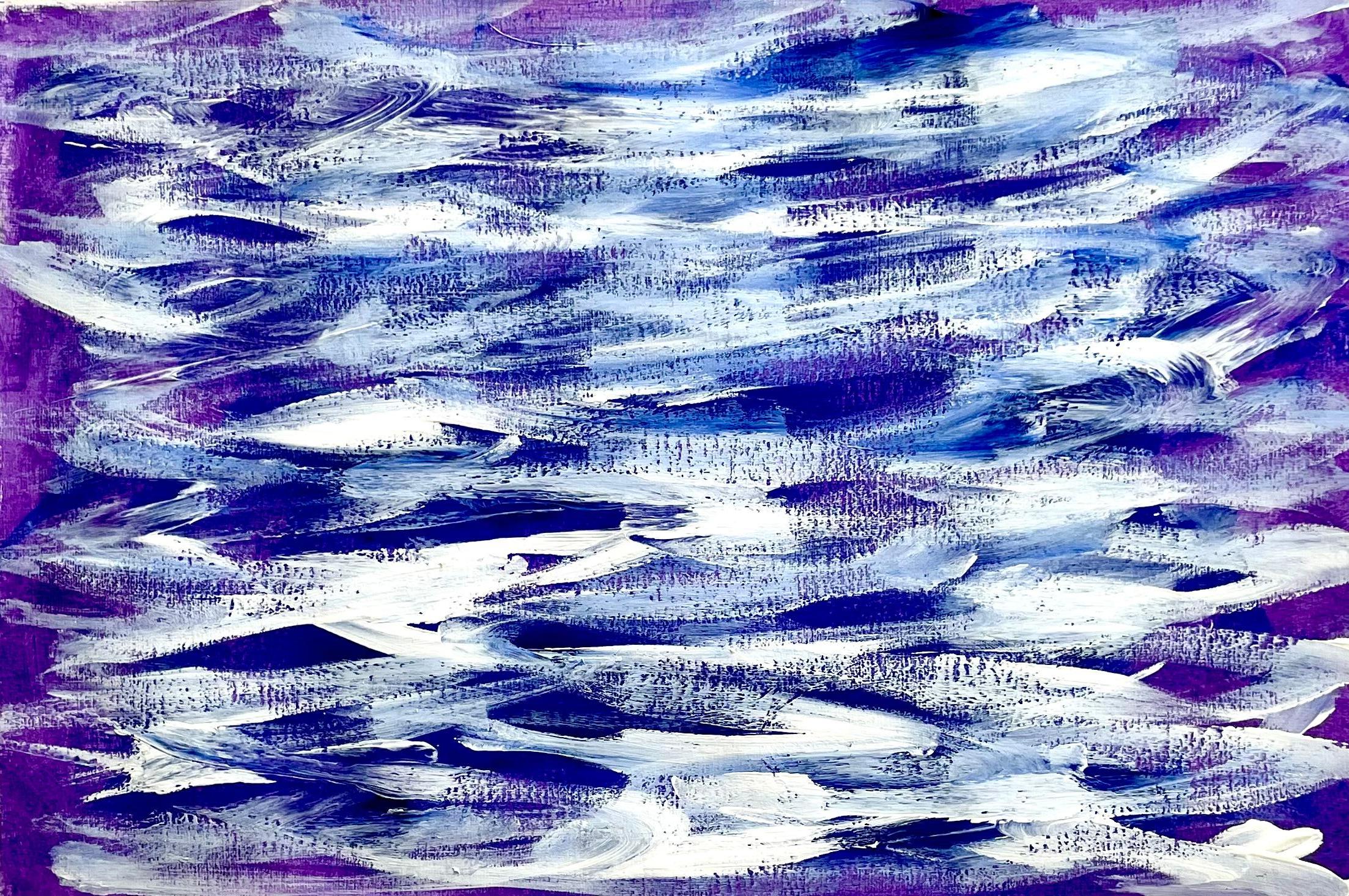 Nelle nostre anime abbiamo la stessa età - Acrilico su carta, pittura astratta, 2024 - Painting Astratto di Aurelian Razvan Dinu