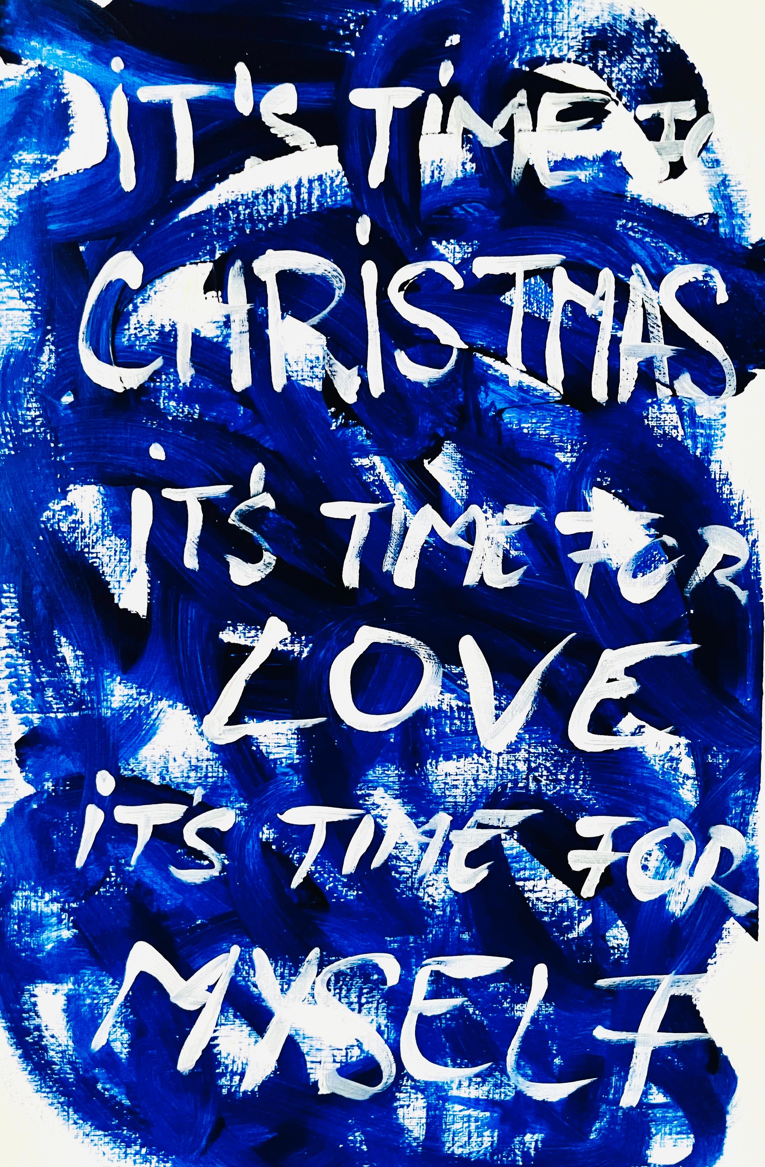 It's Time for CHRISTMAS, it's Time for MYSELF Acrylic on Paper Abstract Painting For Sale 1