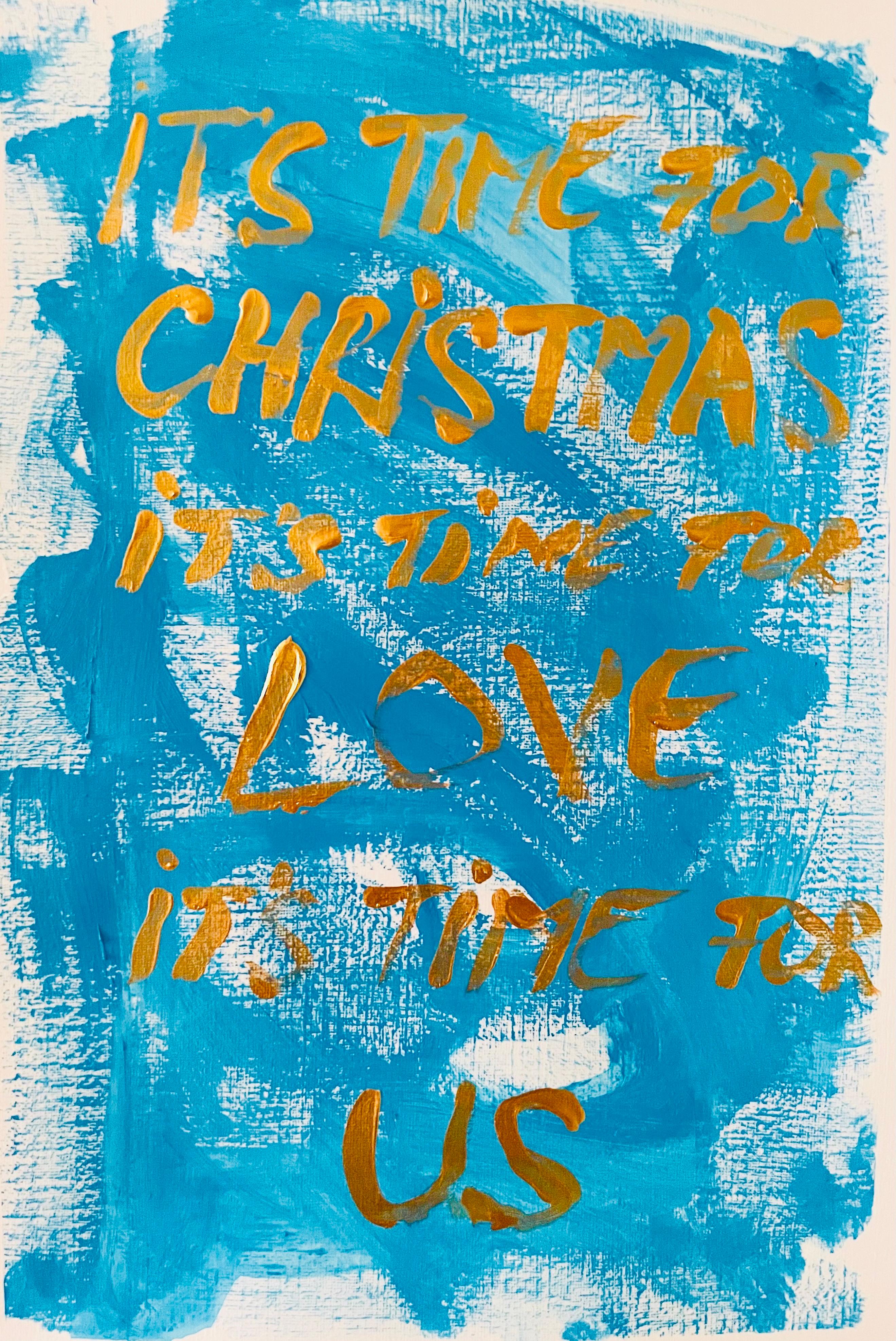 It's Time for CHRISTMAS, it's Time for US - Acrylic on Paper, Abstract Painting For Sale 1