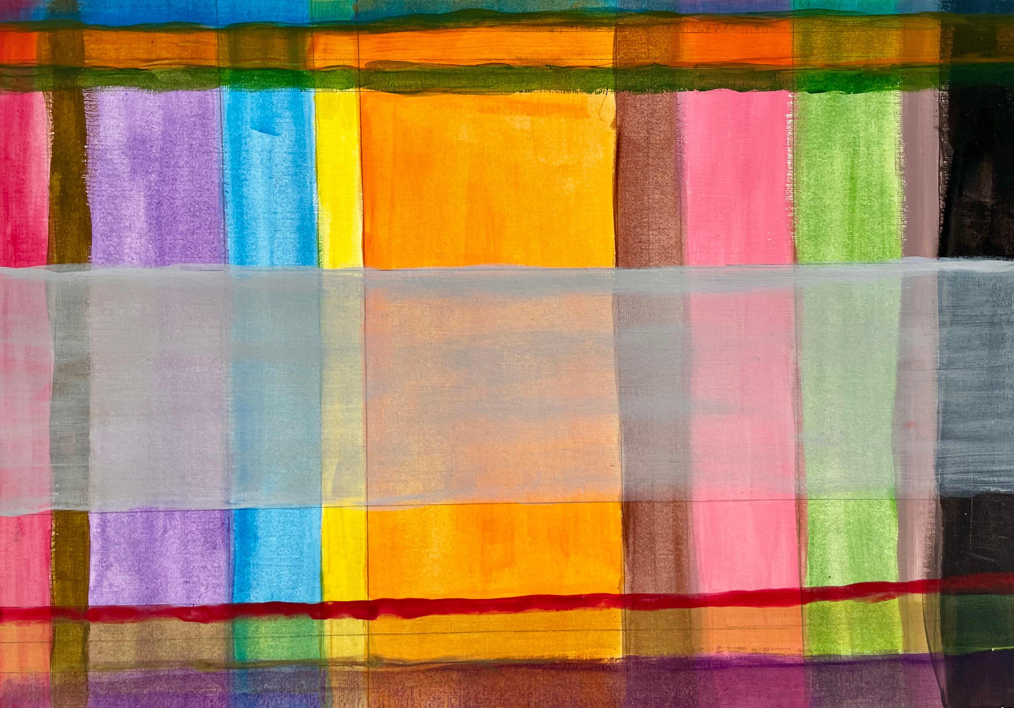 LIFE is Just a Way Through YOU – Acryl auf Papier, Abstraktes Gemälde, 2024 (Braun), Abstract Painting, von Aurelian Razvan Dinu