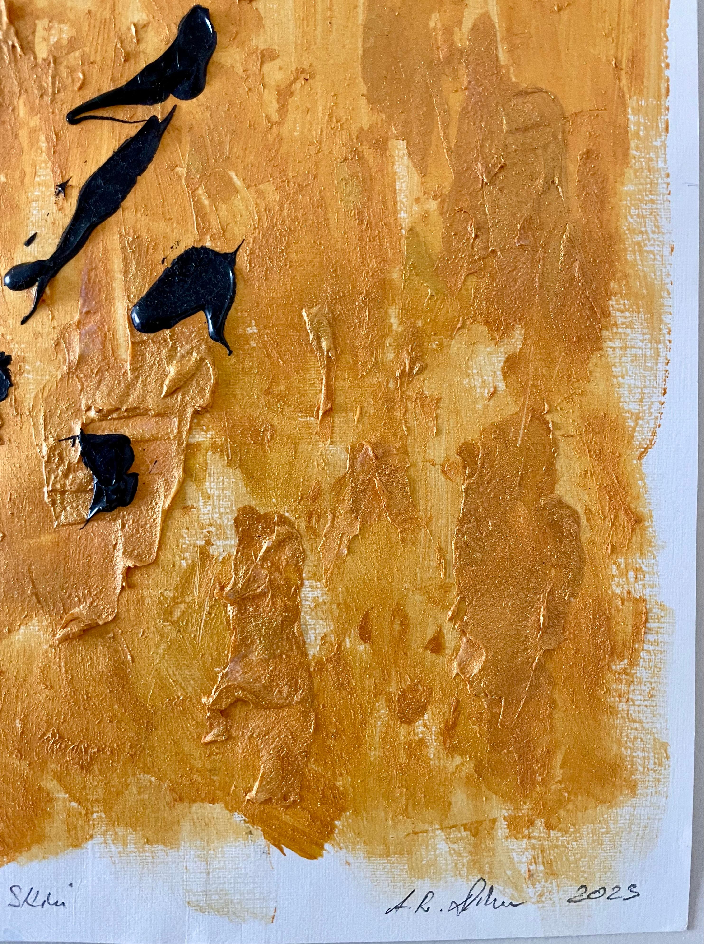LUXURY Under My Skin – Acryl auf Papier, Abstraktes Gemälde, 2023 im Angebot 6