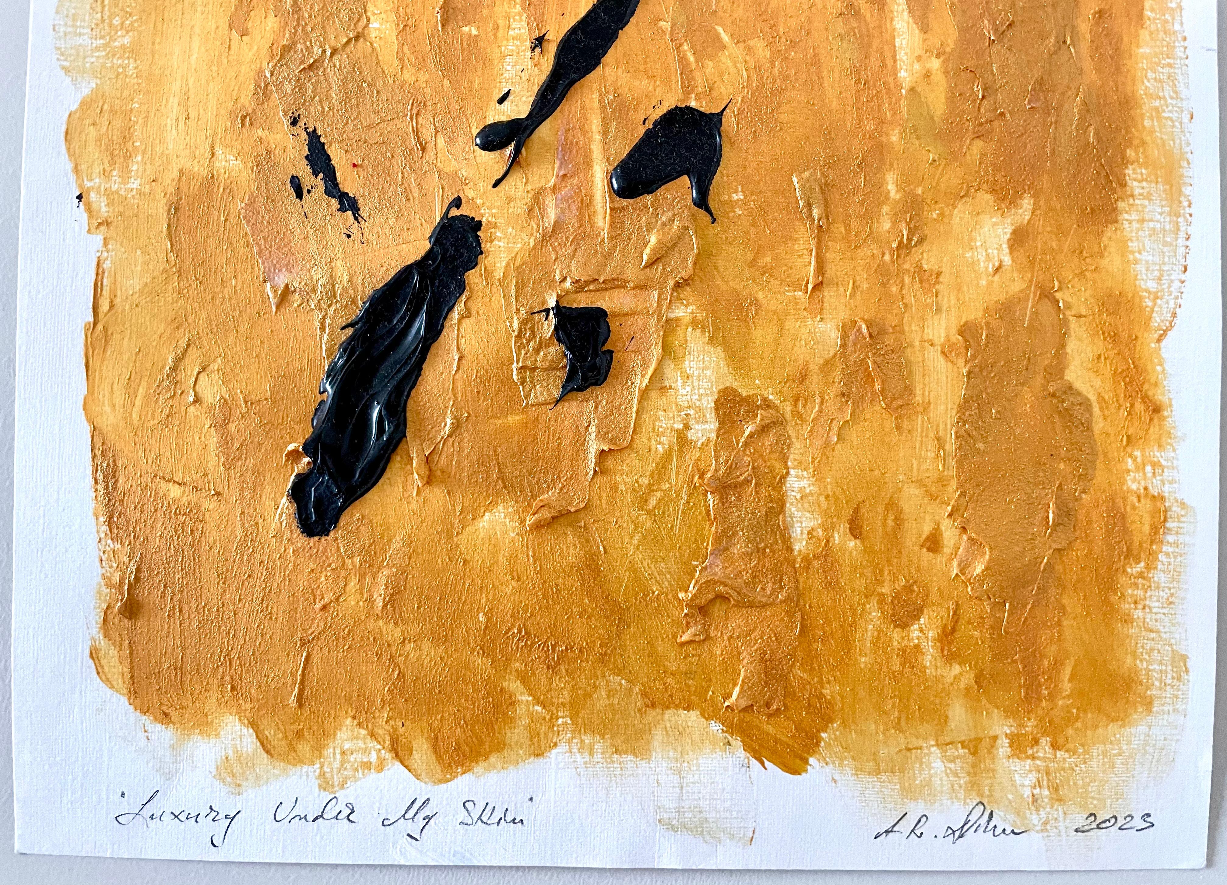 LUXURY Under My Skin – Acryl auf Papier, Abstraktes Gemälde, 2023 im Angebot 9