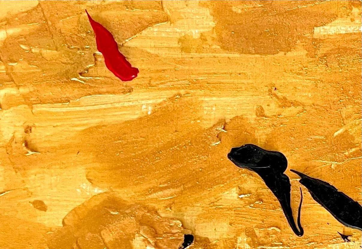 LUXURY Under My Skin – Acryl auf Papier, Abstraktes Gemälde, 2023 (Orange), Abstract Painting, von Aurelian Razvan Dinu