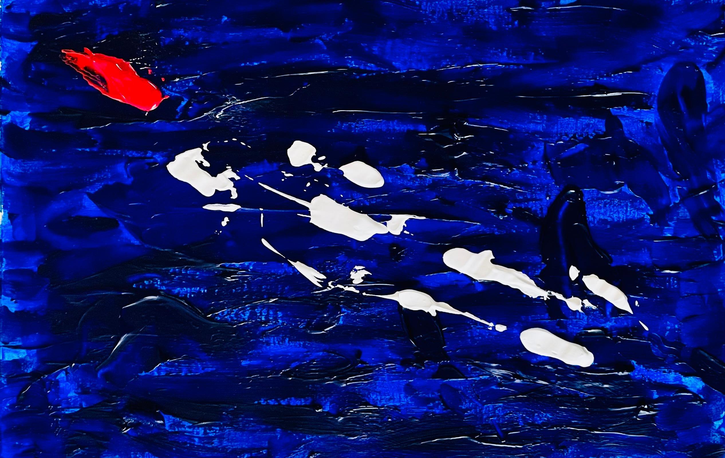 Aurelian Razvan Dinu Abstract Painting – MY Biggest Dream is to Sleep Next to - Acryl auf Papier, Abstraktes Gemälde, 2024