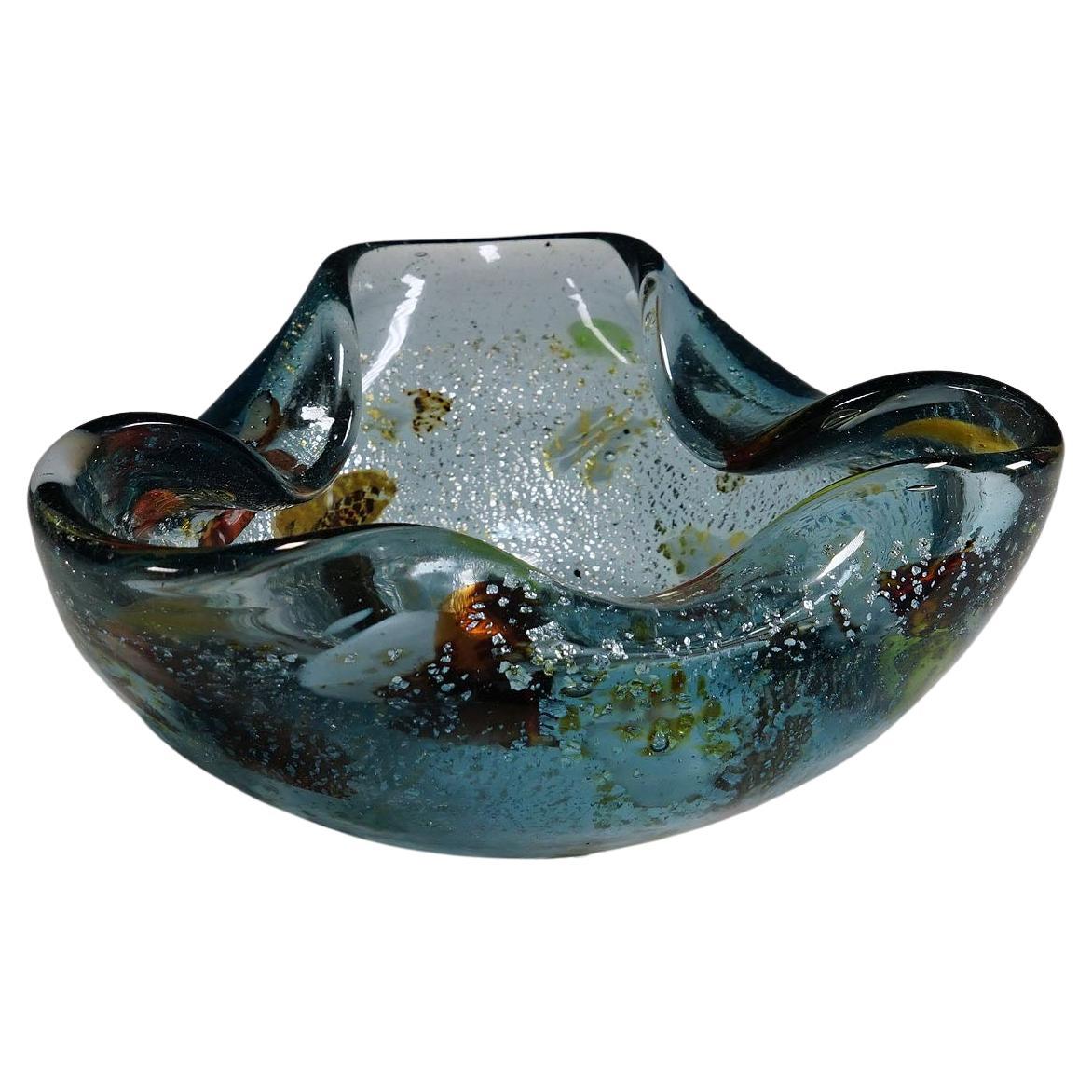 Aureliano Toso 'Attributed' Murano Art Glass Bowl, 1950s For Sale