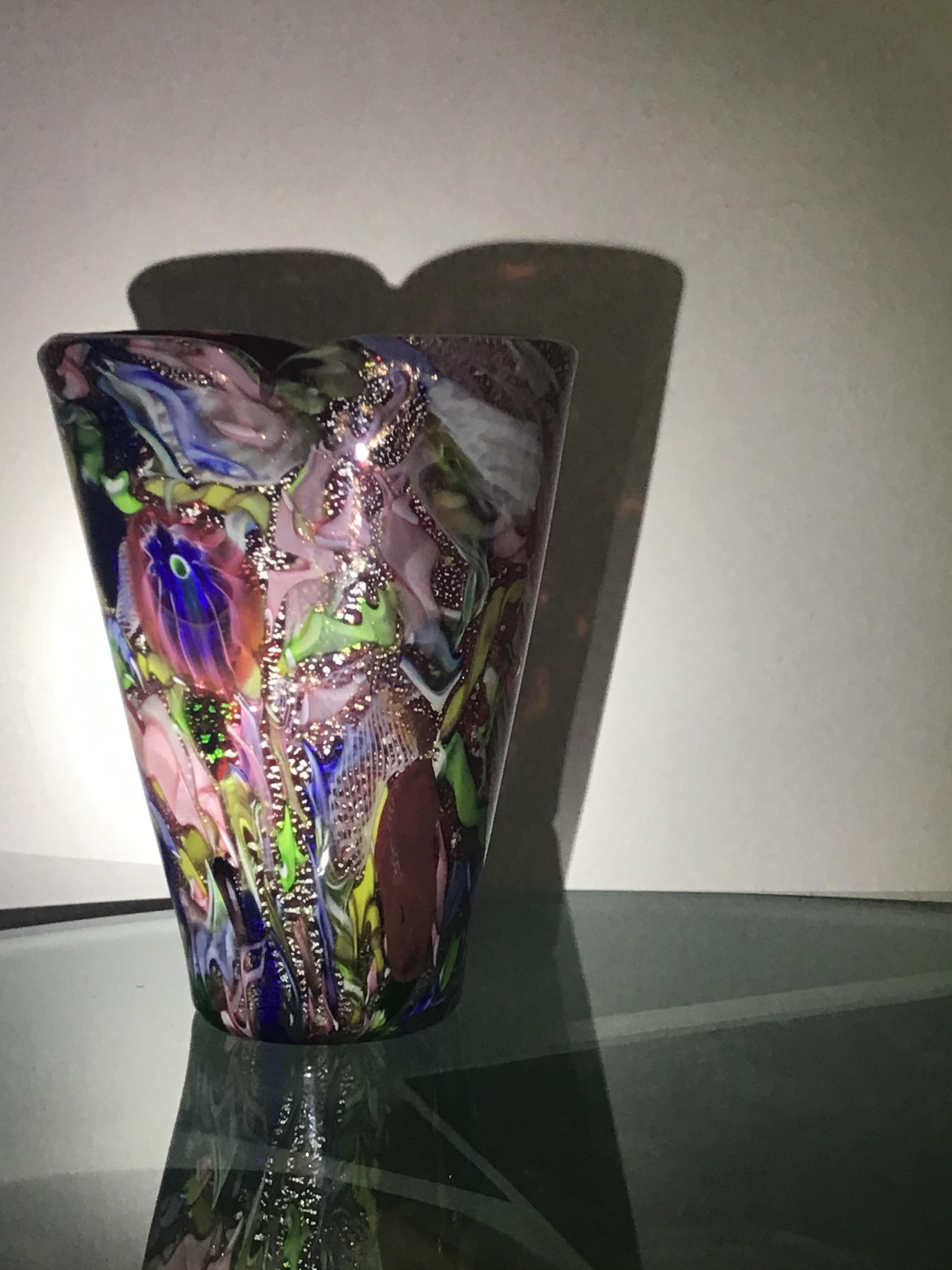 Aureliano Toso #Dino Martens# Vase Murano Glass 1950 Italy  For Sale 4