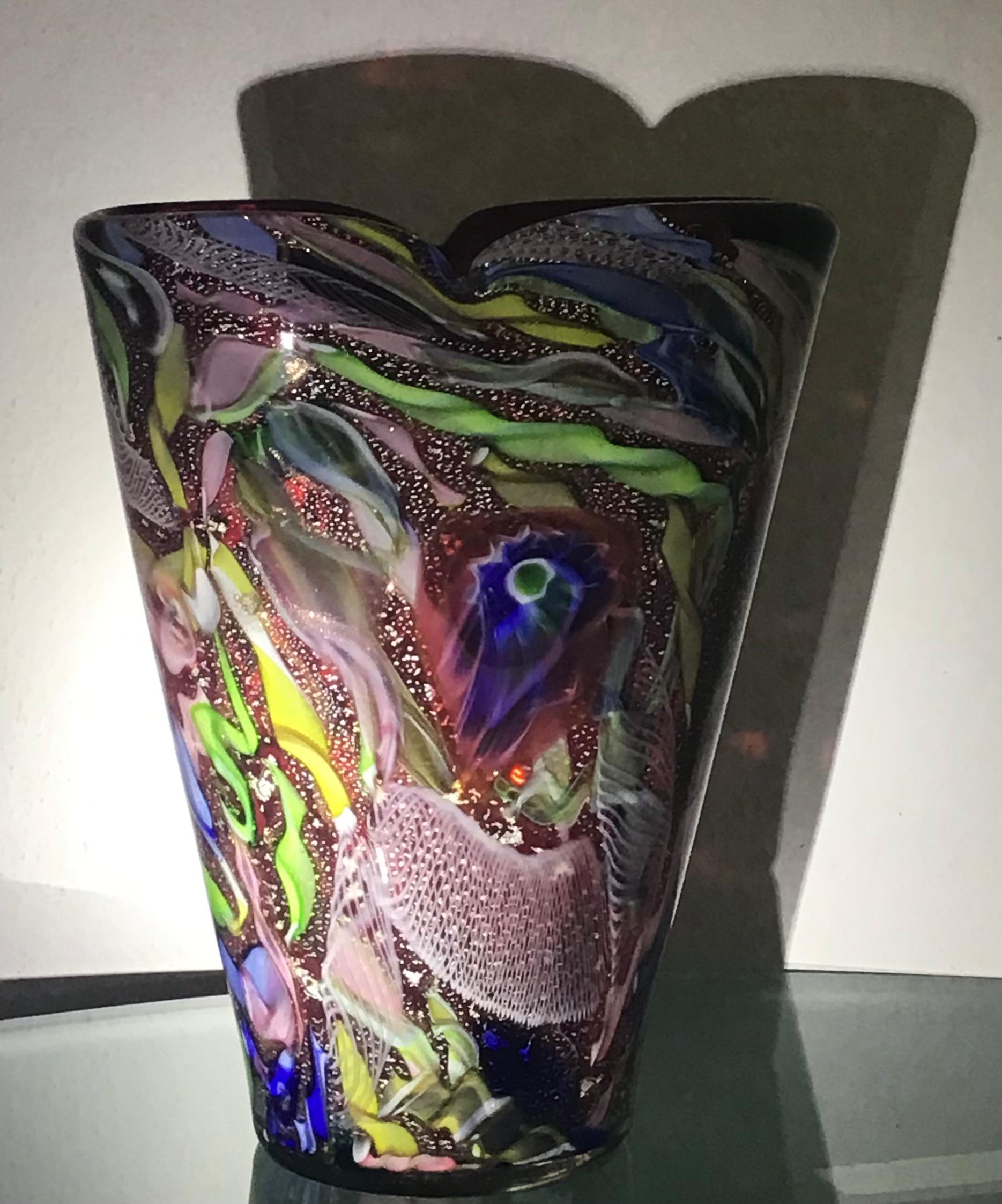 Aureliano Toso #Dino Martens# Vase Murano Glass 1950 Italy For Sale 6