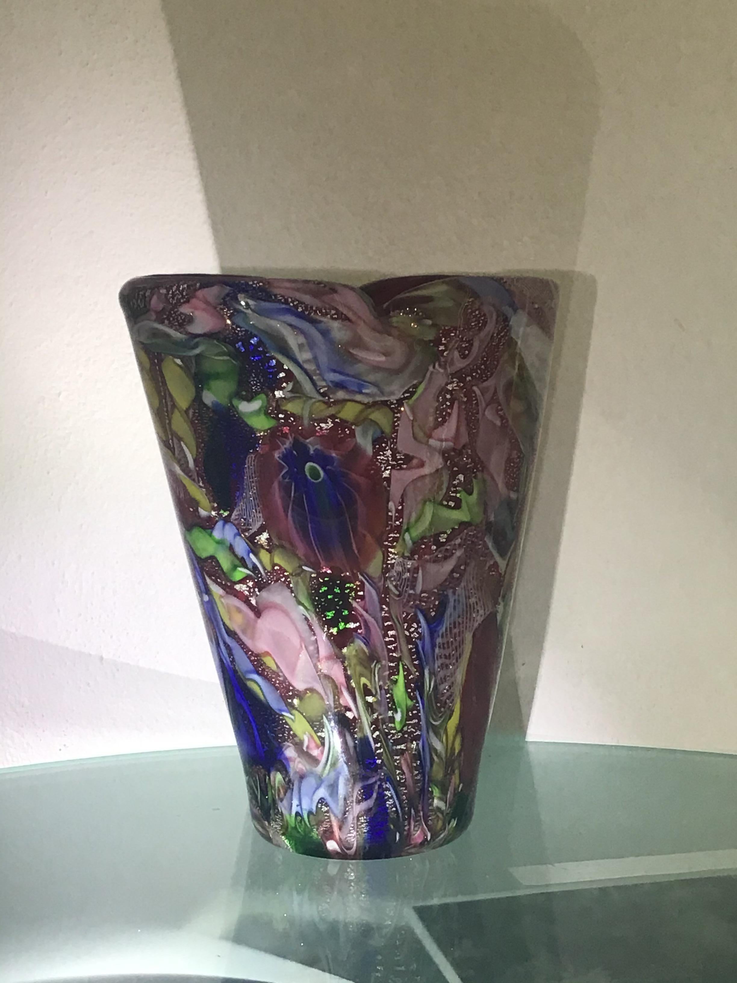 Aureliano Toso #Dino Martens# Vase Murano Glass 1950 Italy  For Sale 7