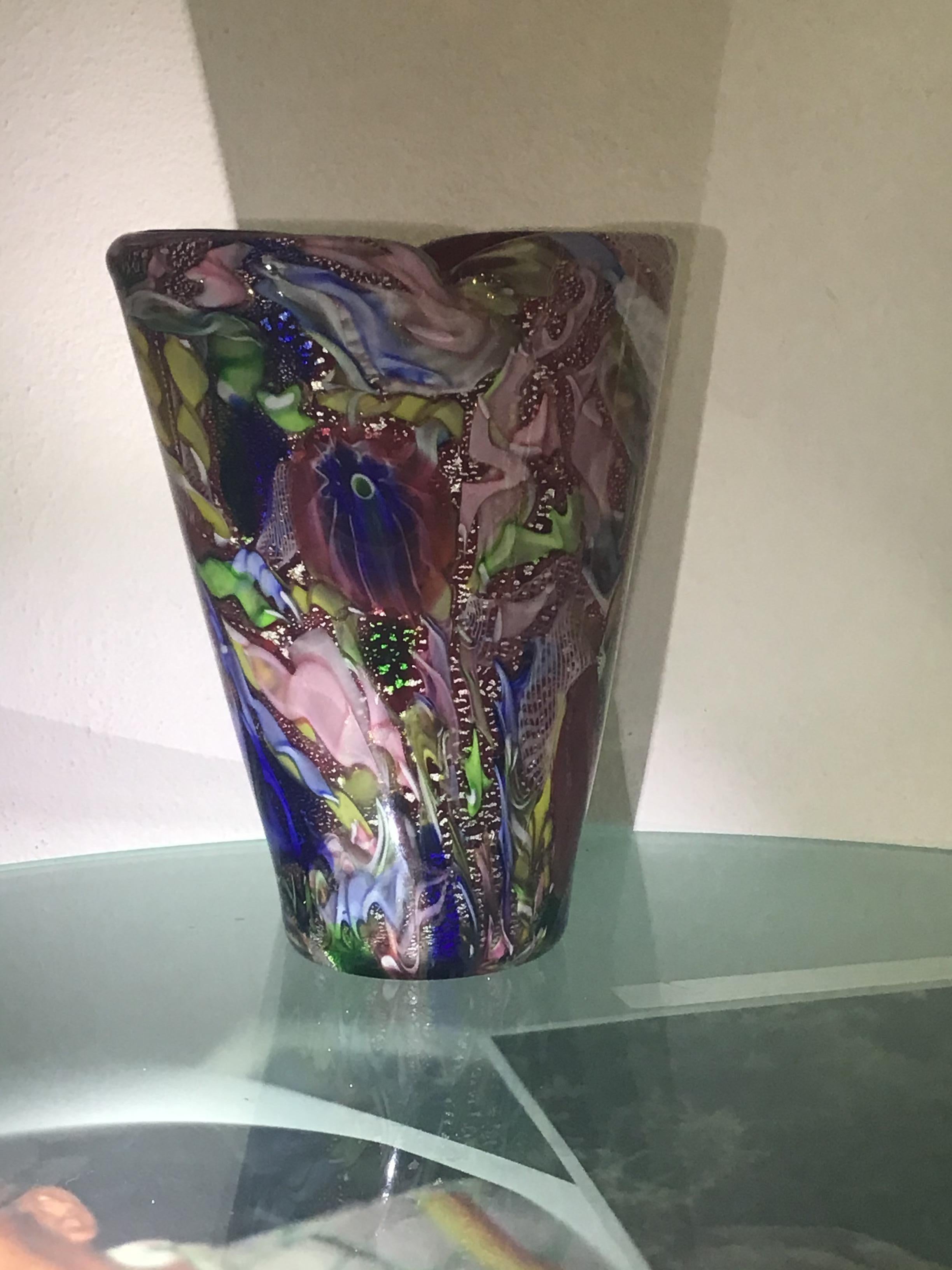 Aureliano Toso #Dino Martens# Vase Murano Glass 1950 Italy  For Sale 9