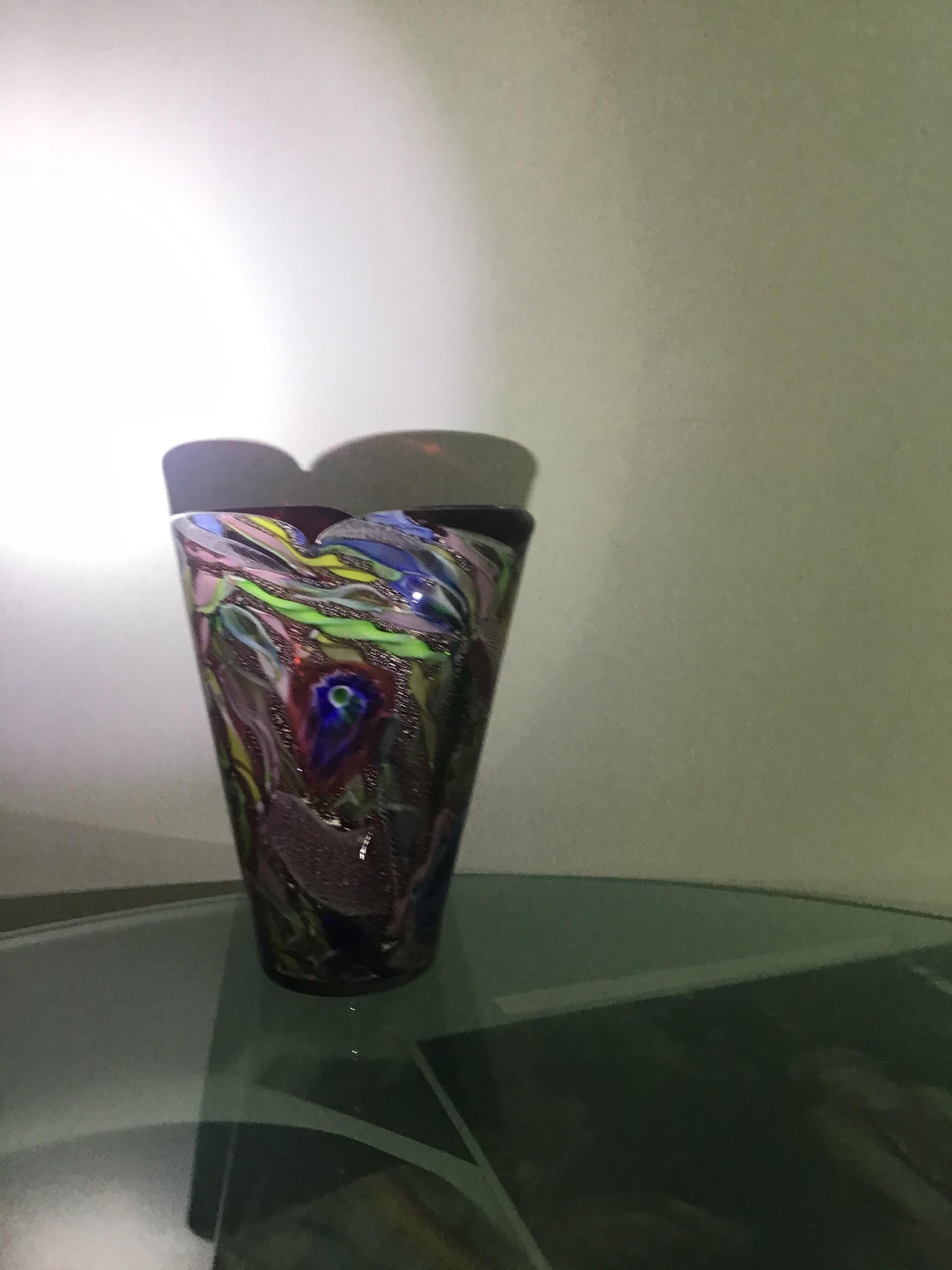 Aureliano Toso #Dino Martens# Vase en verre de Murano 1950 Italie  Excellent état - En vente à Milano, IT