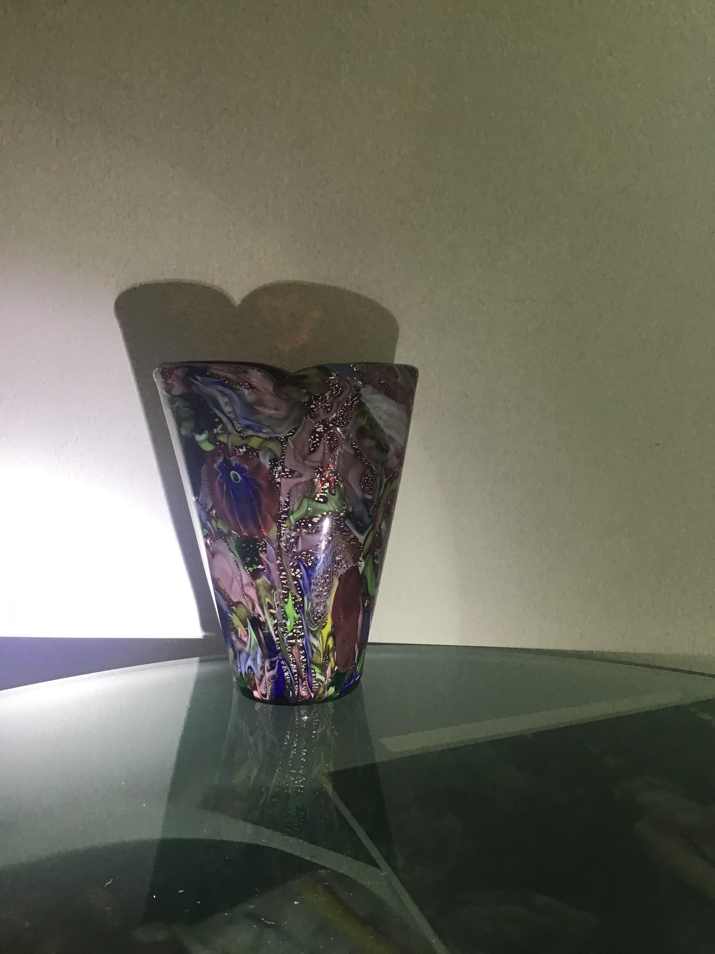 Aureliano Toso #Dino Martens# Vase en verre de Murano 1950 Italie  en vente 2