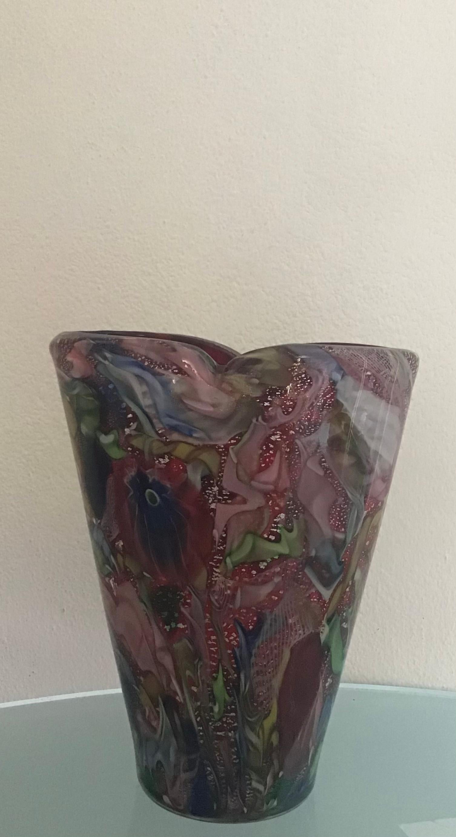 Aureliano Toso #Dino Martens# Vase en verre de Murano 1950 Italie  en vente 3