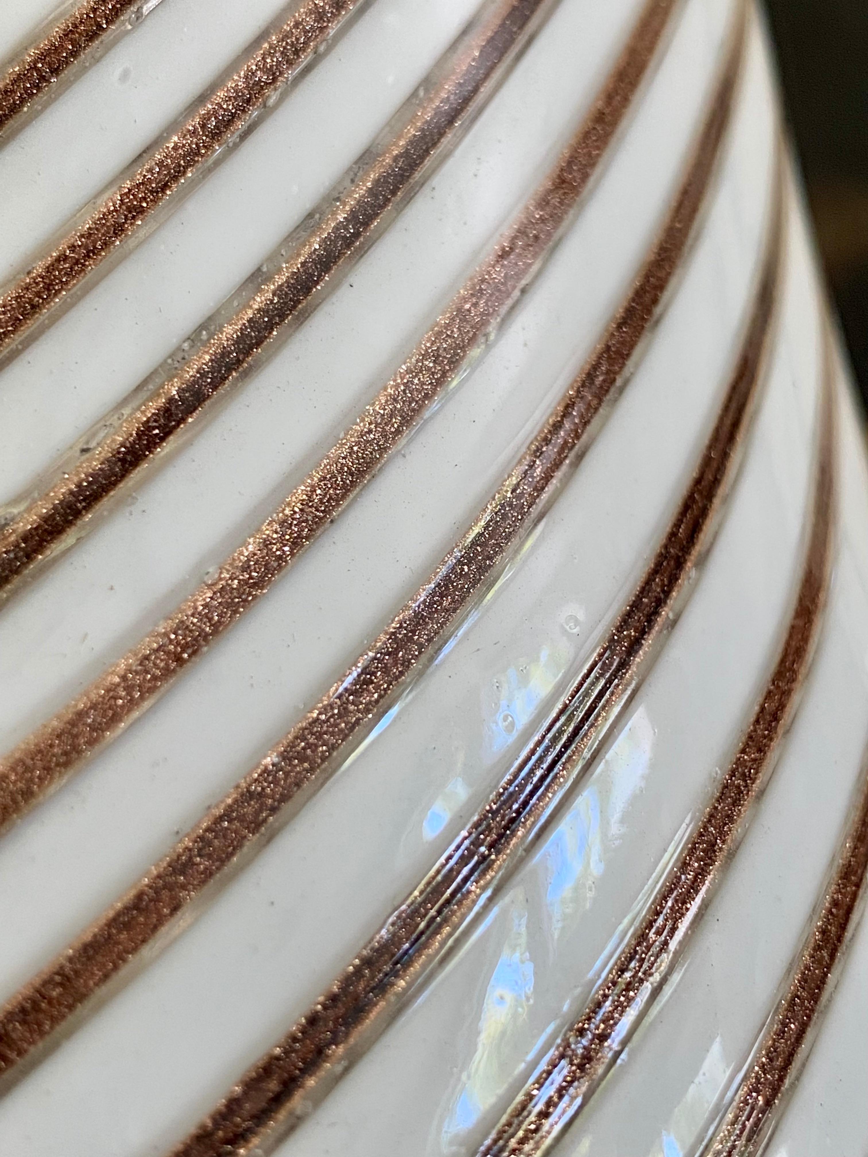 Aureliano Toso Mezza Filigrana Venetiano Glass Table Lamp, Dino Martens For Sale 2