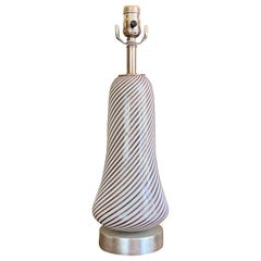 Aureliano Toso Mezza Filigrana Venetiano Glass Table Lamp, Dino Martens