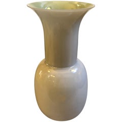Aureliano Toso Modernist Grey and Green Murano Glass Vase, 2000