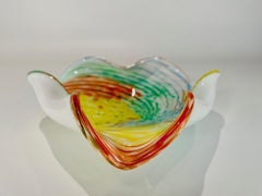 Aureliano Toso Murano glass multicolor circa 1950 bowl.