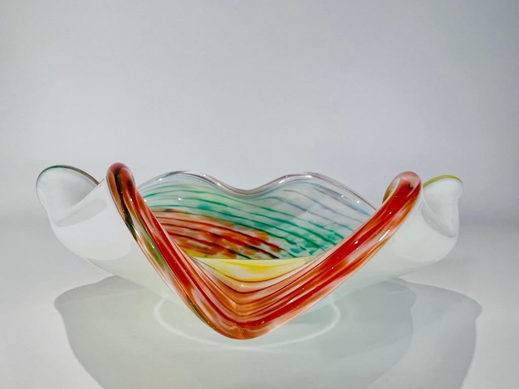 Other Aureliano Toso Murano glass multicolor circa 1950 bowl. For Sale
