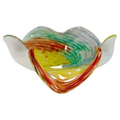 Aureliano Toso Murano glass multicolor circa 1950 bowl.