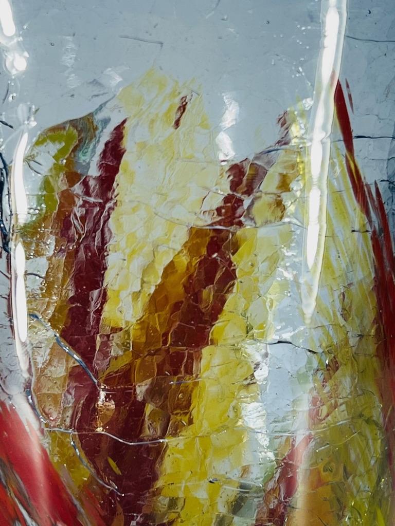 italien Vase en verre Murano multicolore circa 1950 d'Aureliano Toso. en vente