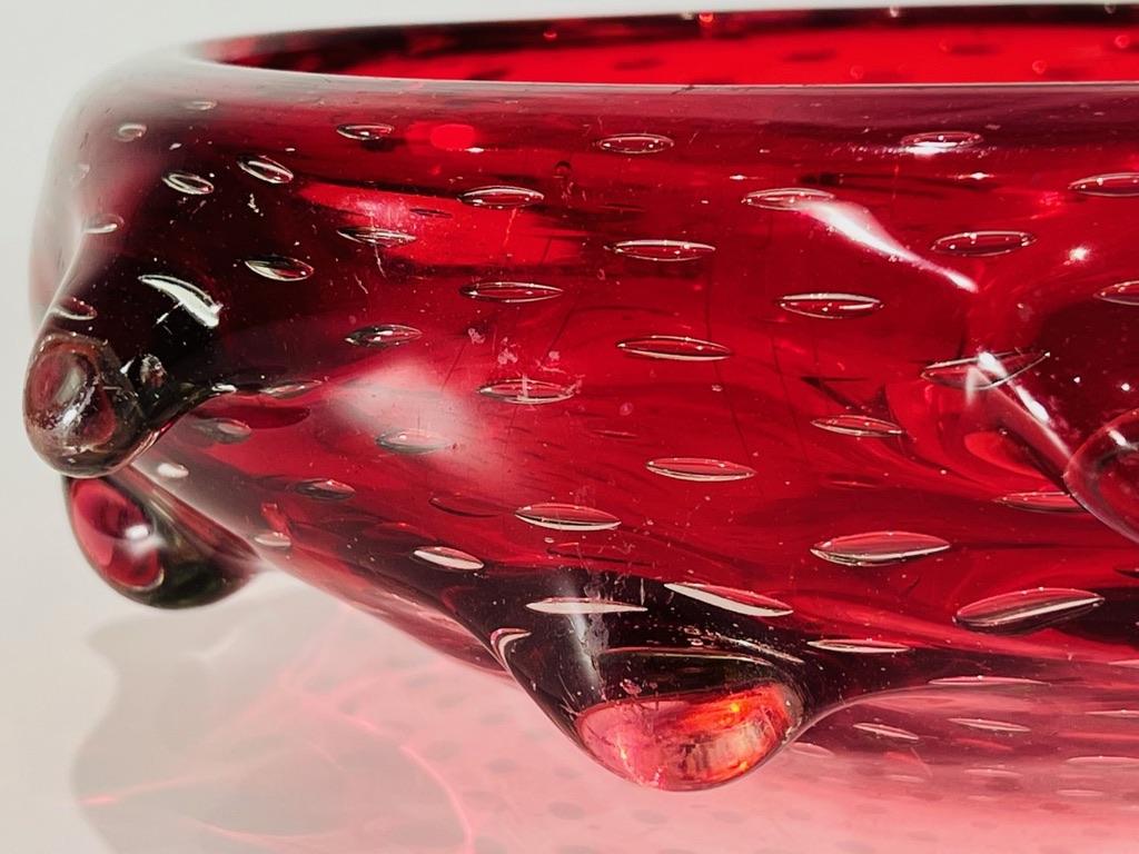 Other Aureliano Toso Murano glass red 1950 center piece. For Sale